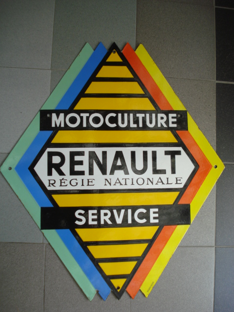 emaille bord renault tractor